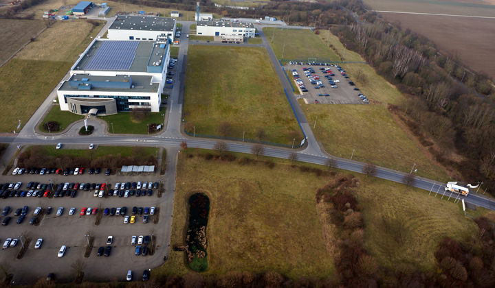 Gewerbepark Alsdorf aus der Luft von Süden her